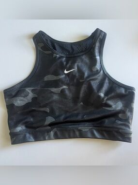 Nike Black & Gray Camo Racerback Sports Bra